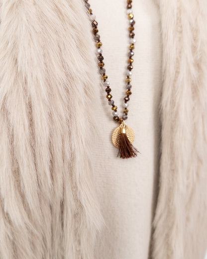 Kette Crystal braun mix