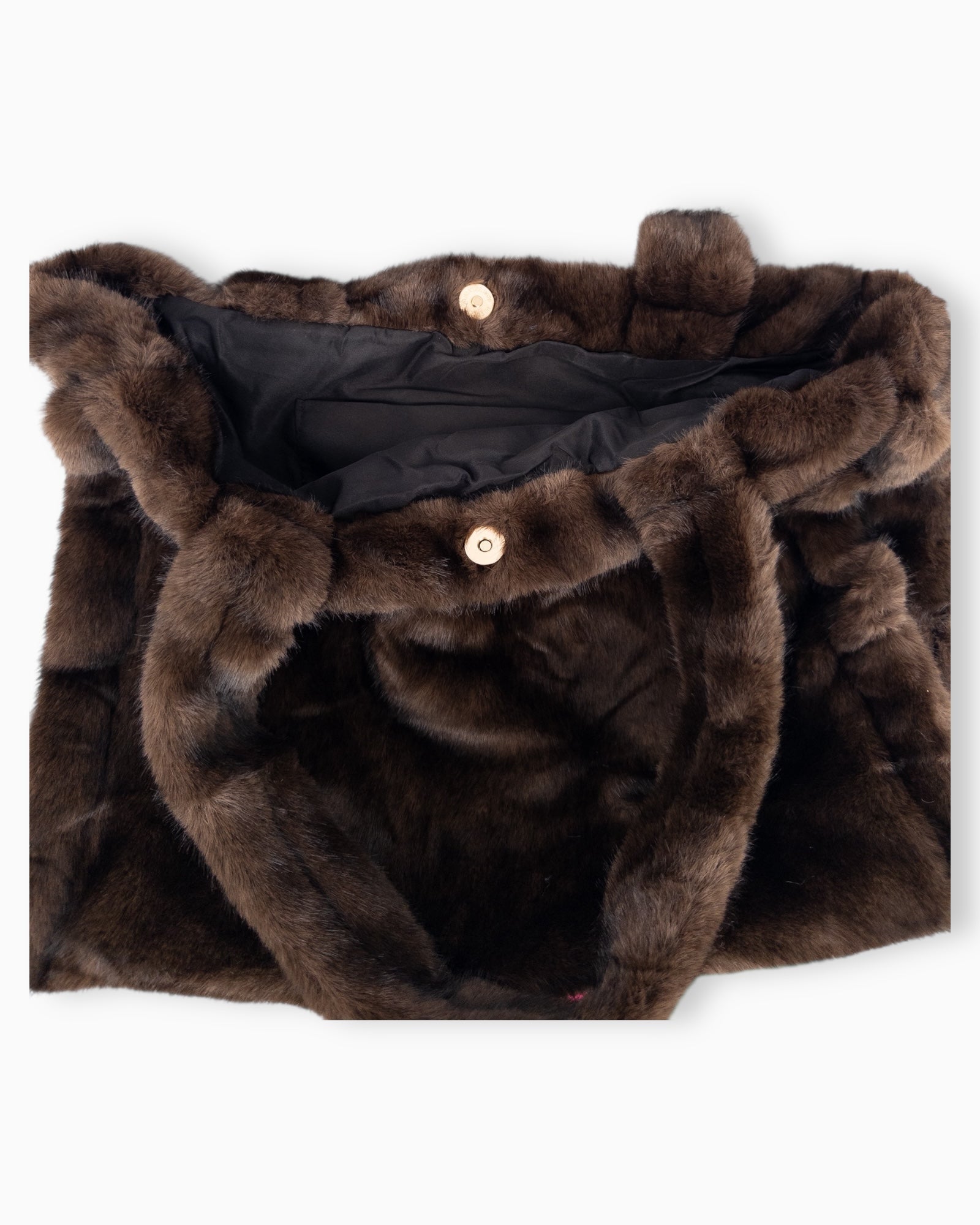 Shopper in Felloptik dunkelbraun