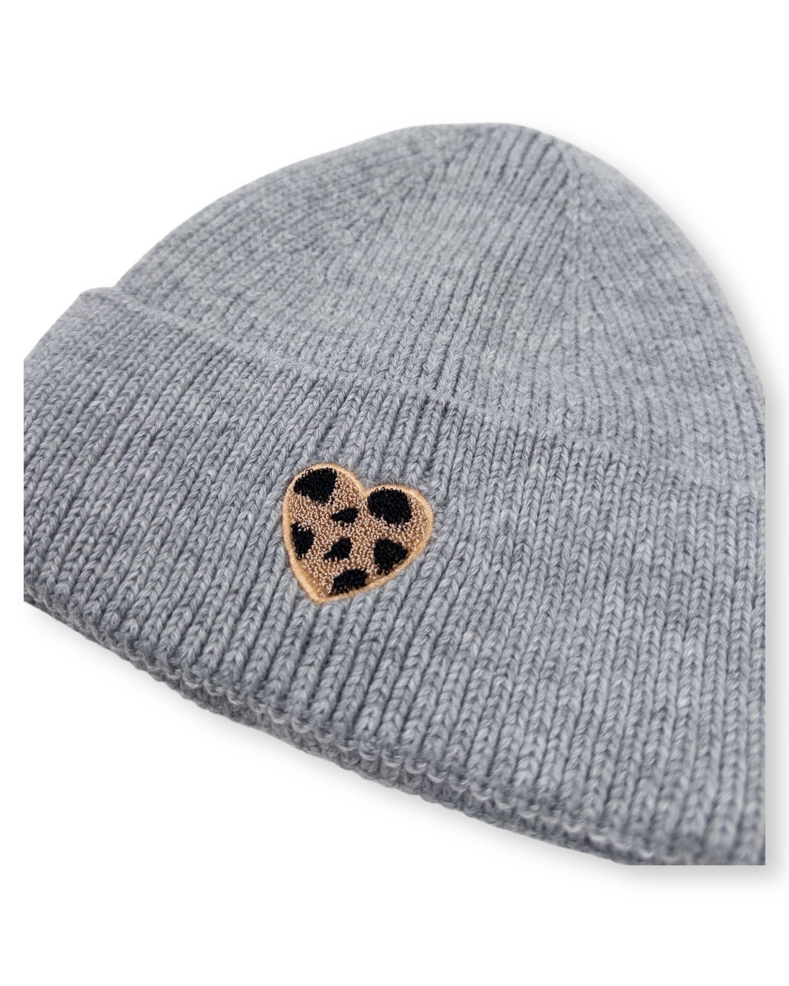 Mütze Leo Herz hellgrau Gr. L