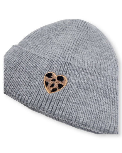 Mütze Leo Herz hellgrau Gr. L