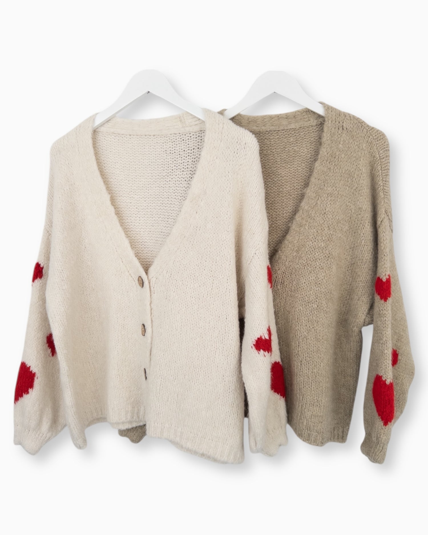 Cardigan Herzchen beige