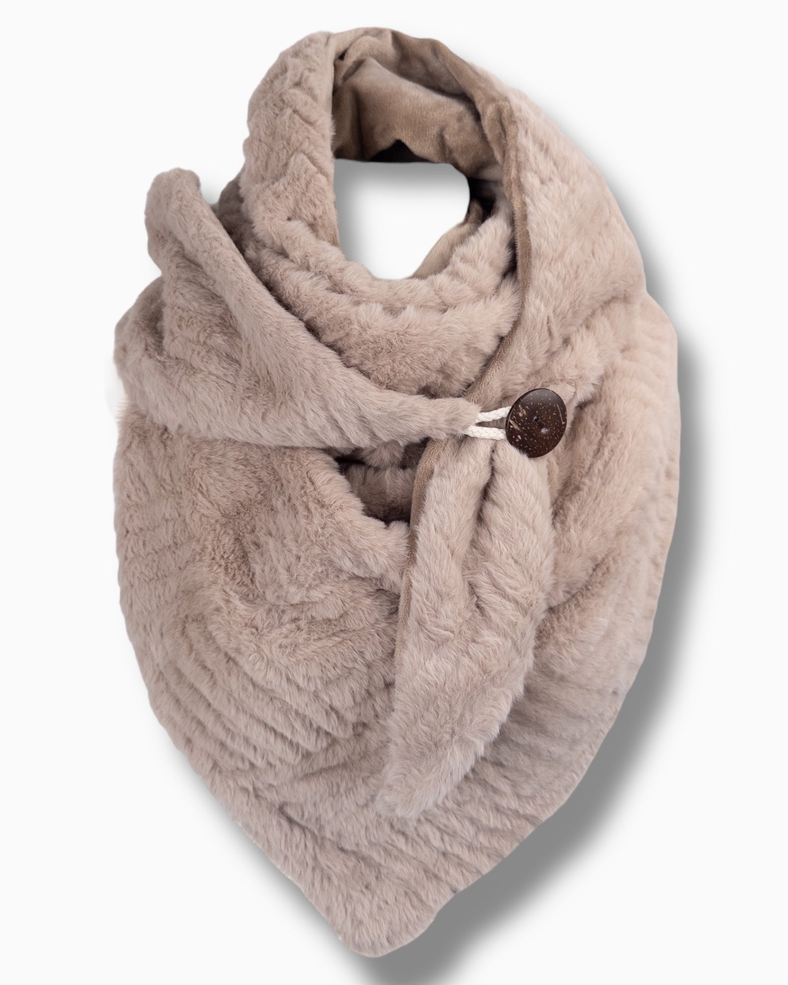 Dreieckstuch Plüsch beige