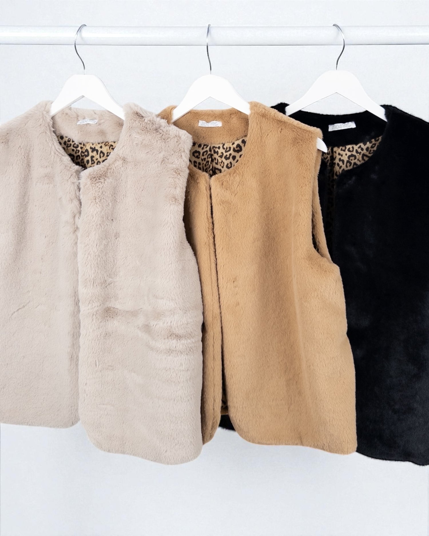 Flauschige Kunstfell-Weste Leo hellbraun