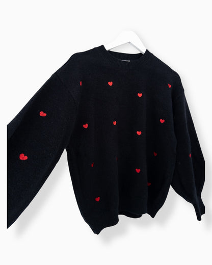 Pullover Herz schwarz