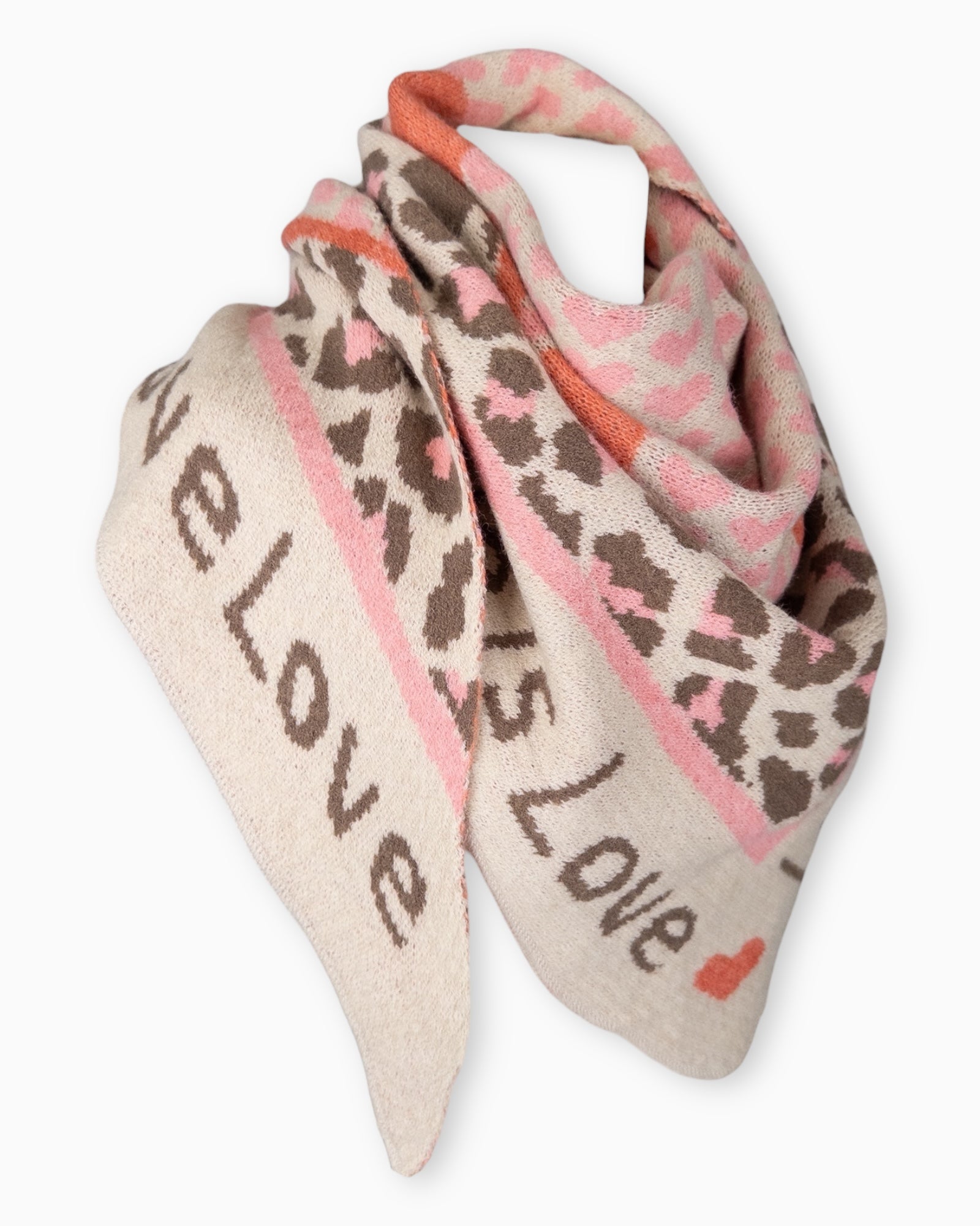 Dreieckstuch Love is Love sand rosa