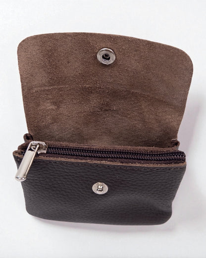 Geldbörse Leder klein dunkelbraun