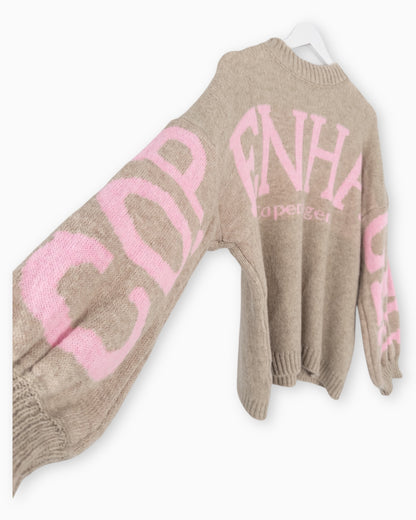 Strickpullover Copenhagen beige rosa