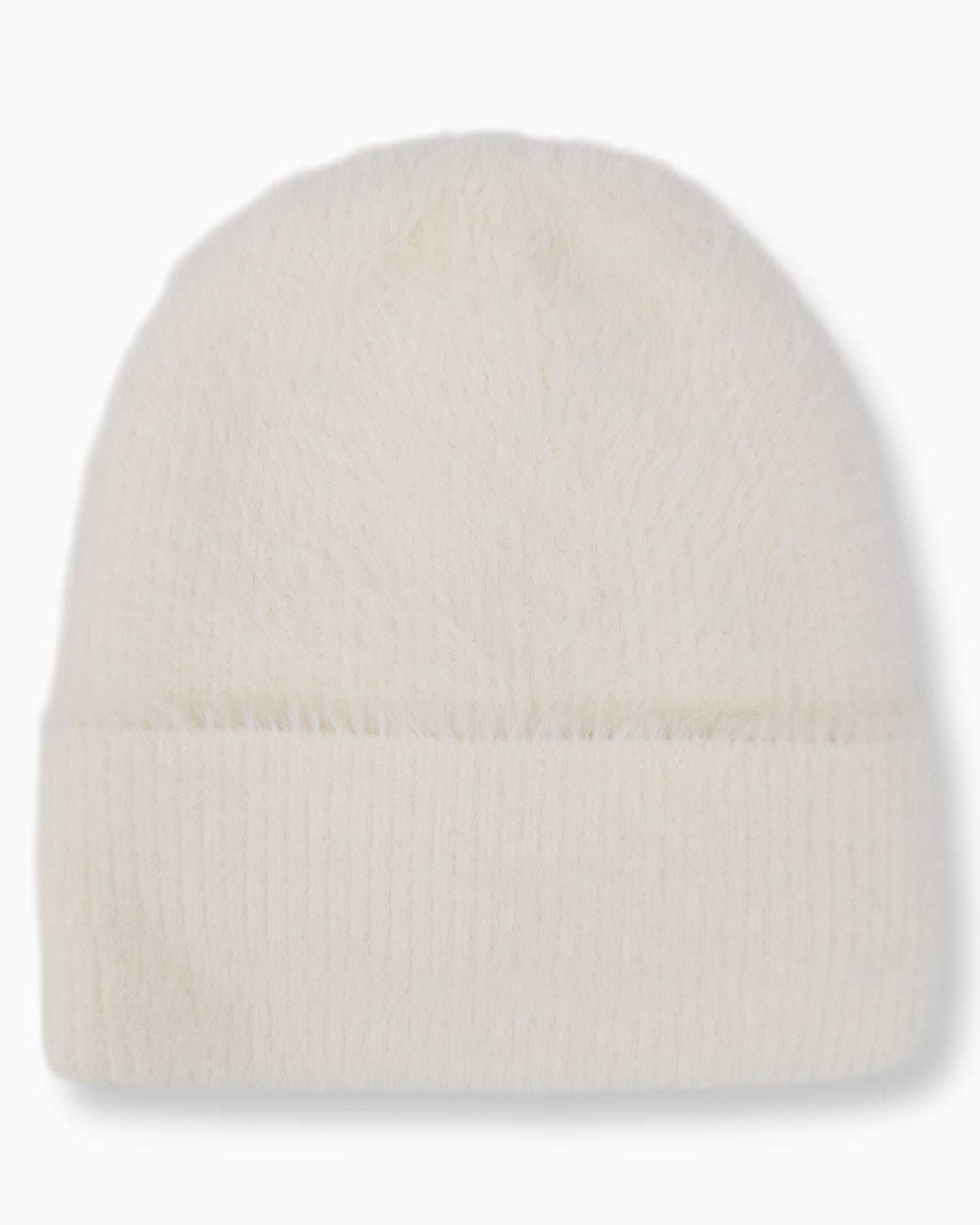 Flauschige Mütze creme