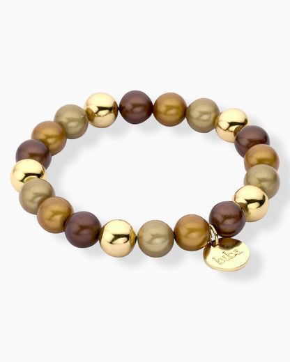 Perlenarmband Luna braun beige