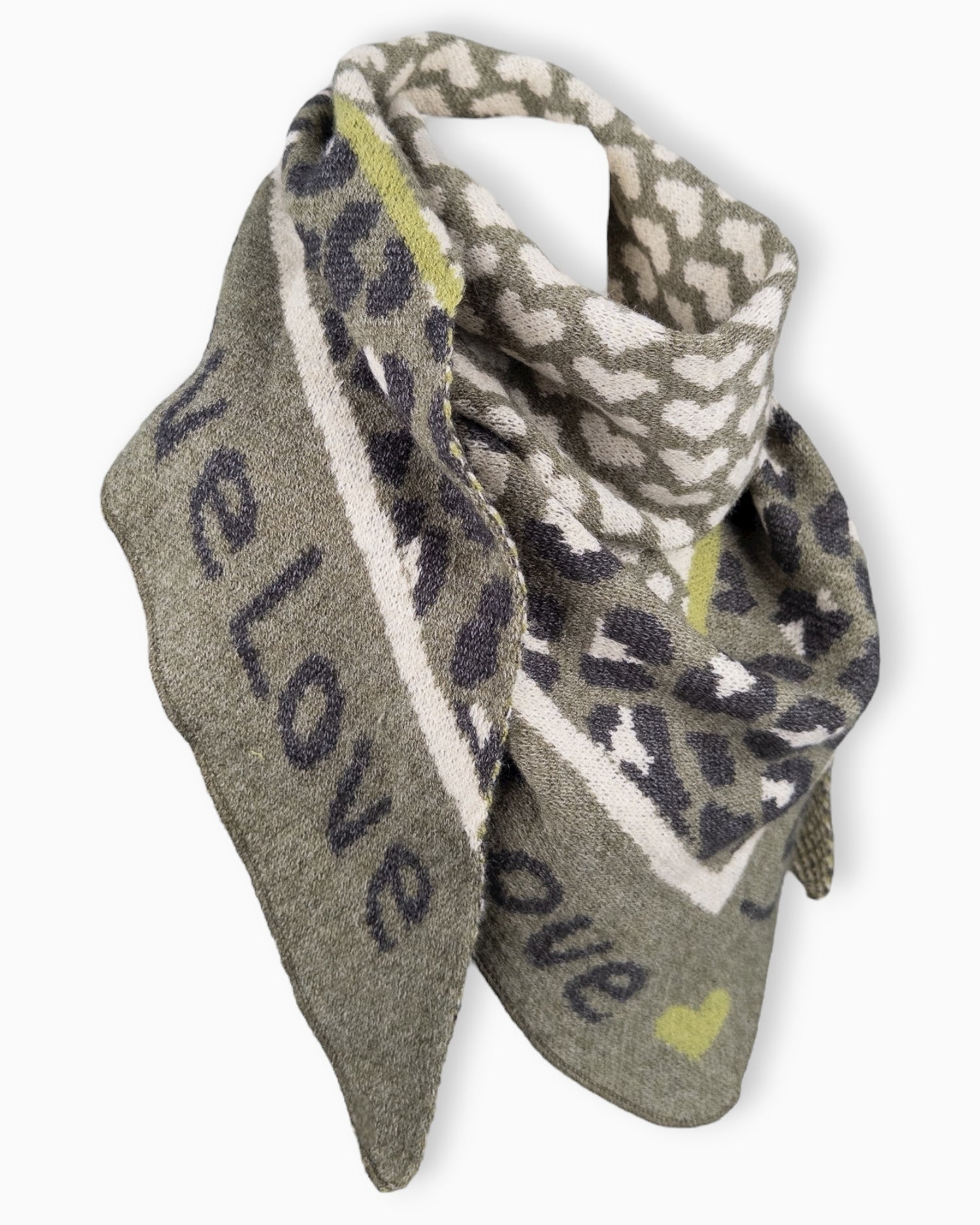 Dreieckstuch Love is Love oliv