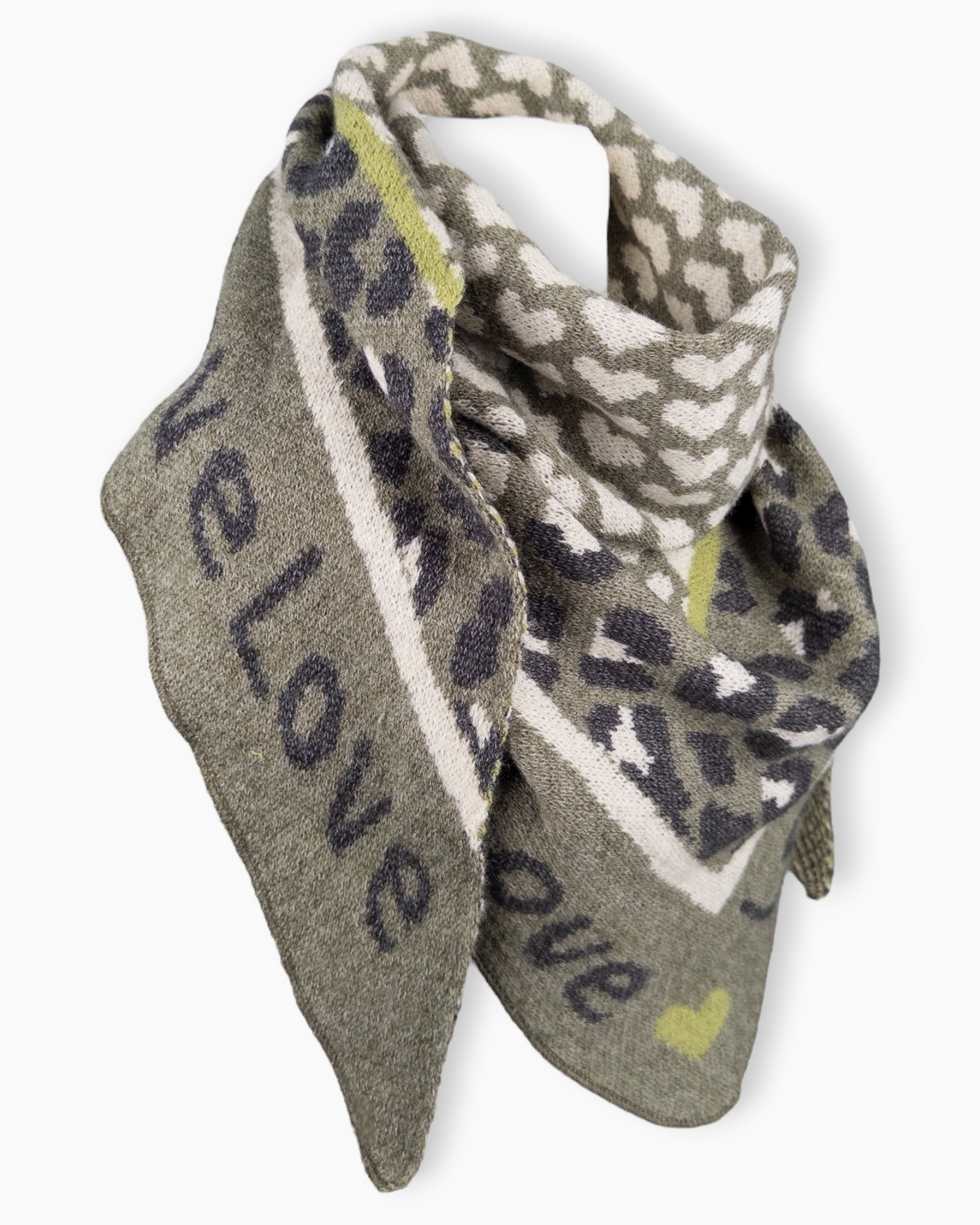 Dreieckstuch Love is Love oliv