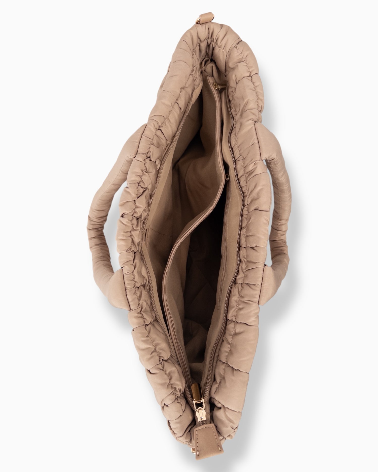 Gesteppter Shopper beige