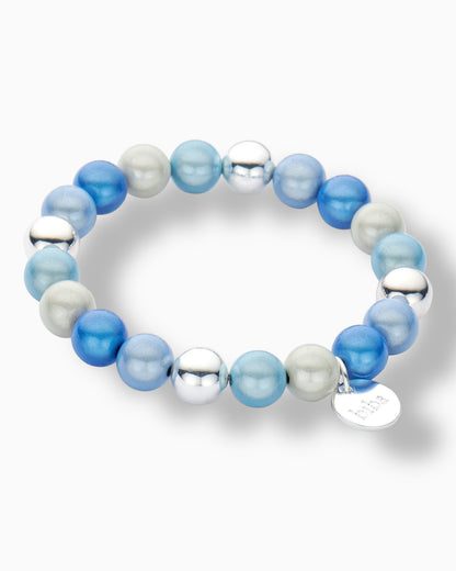 Perlenarmband Mia blau silber