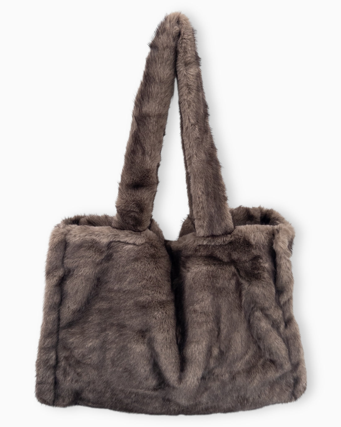 Shopper in Felloptik taupe