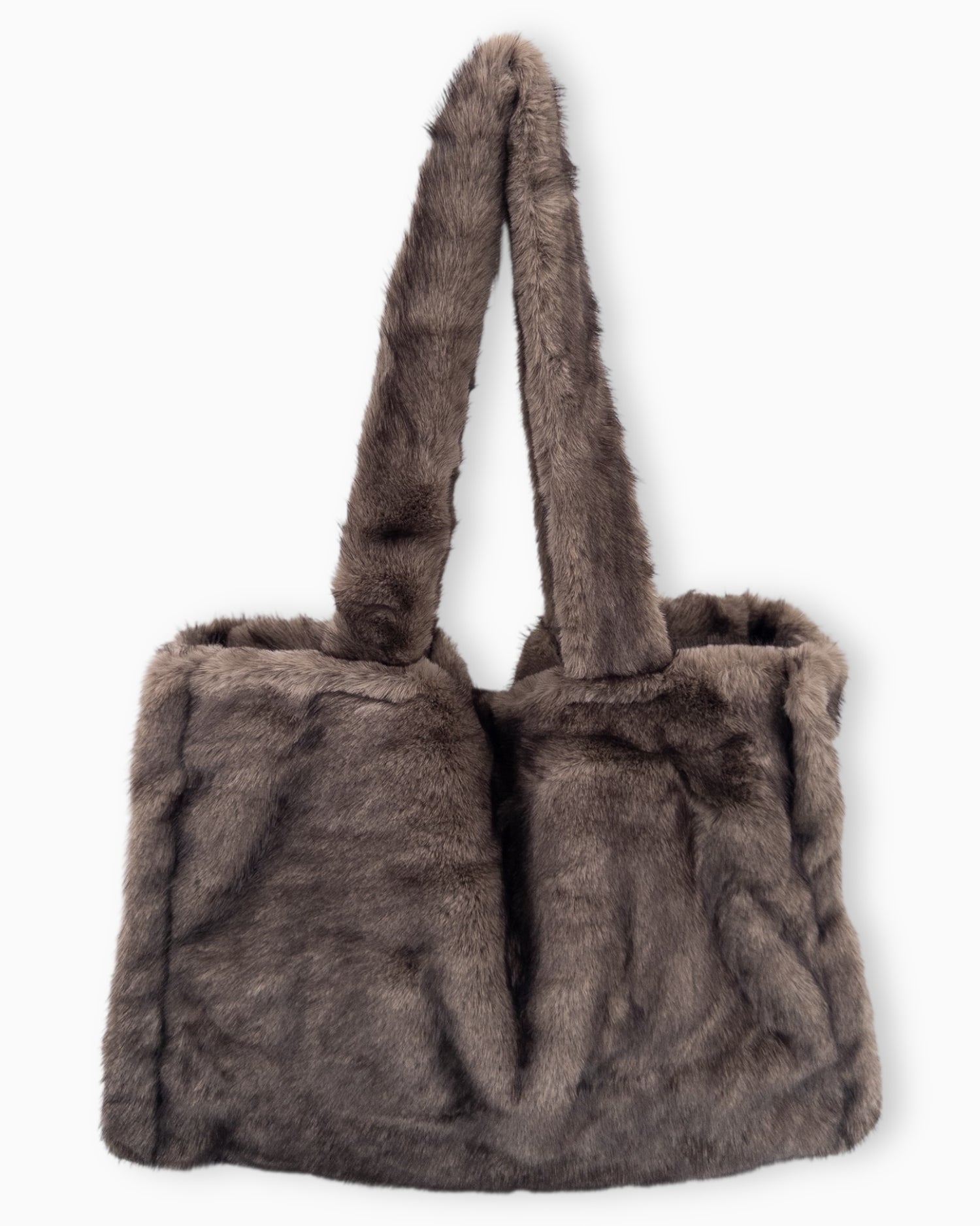 Shopper in Felloptik taupe