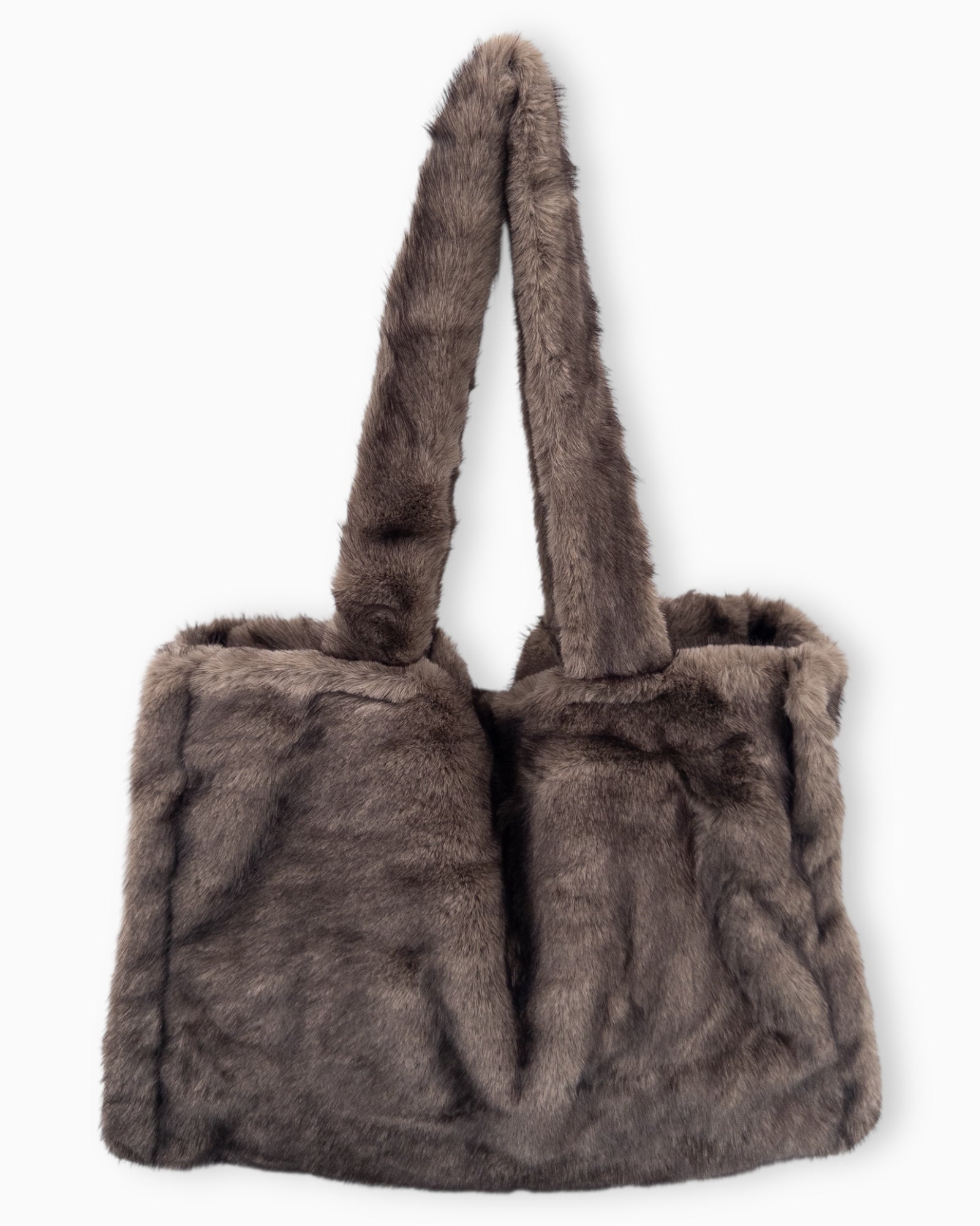 Shopper in Felloptik taupe