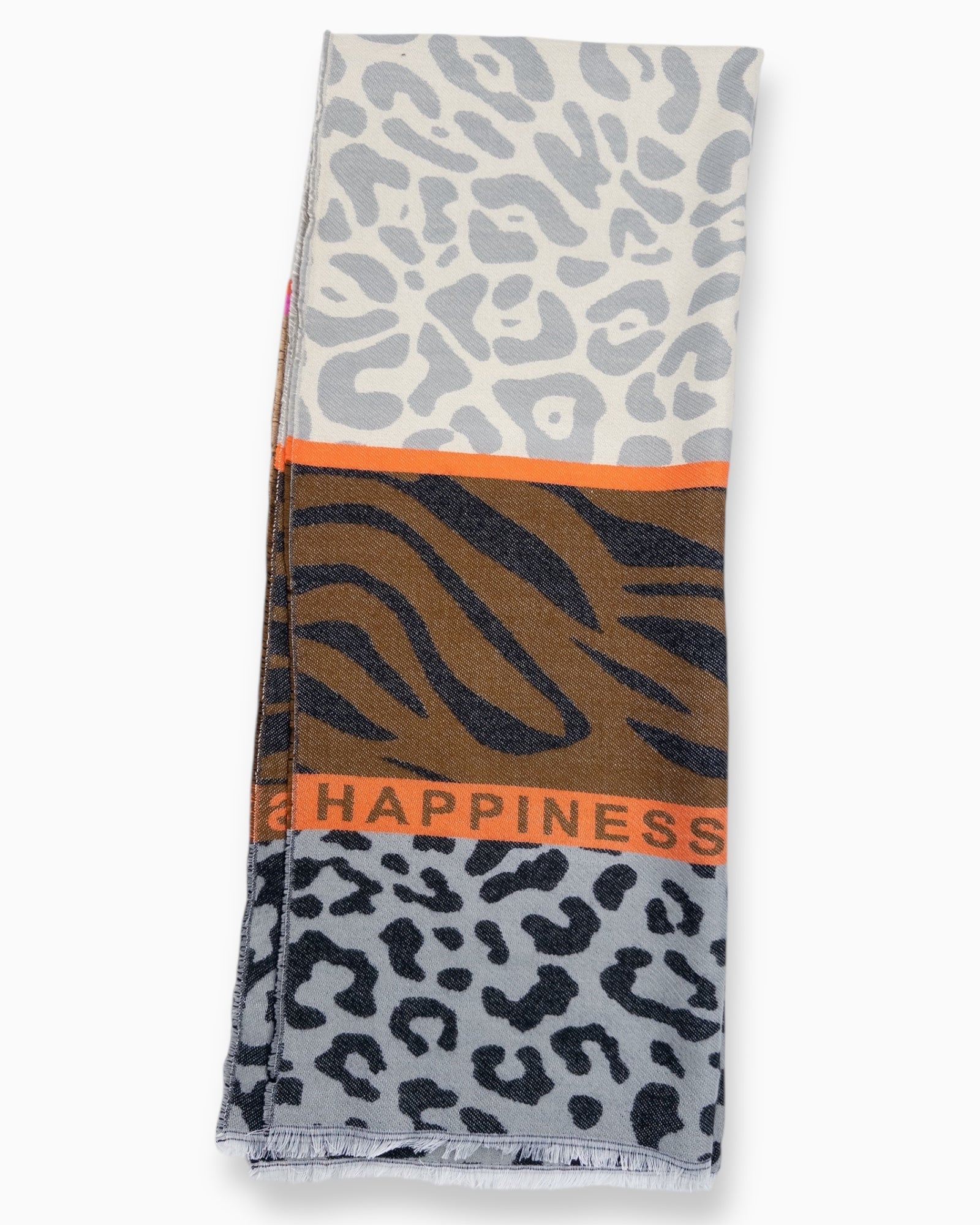 Leo Schal Wild Vibes grau braun