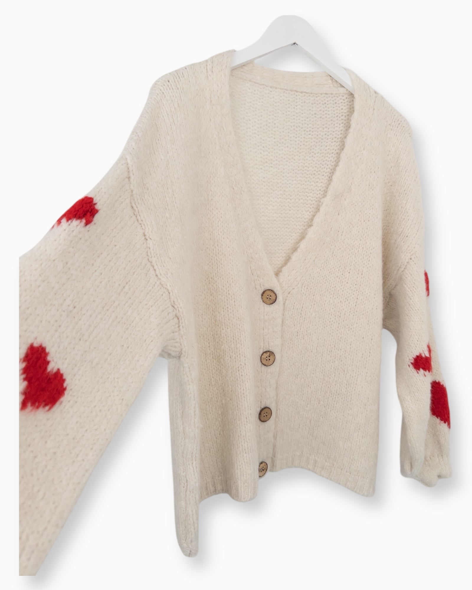 Cardigan Herzchen creme