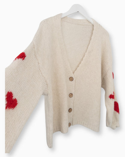 Cardigan Herzchen creme