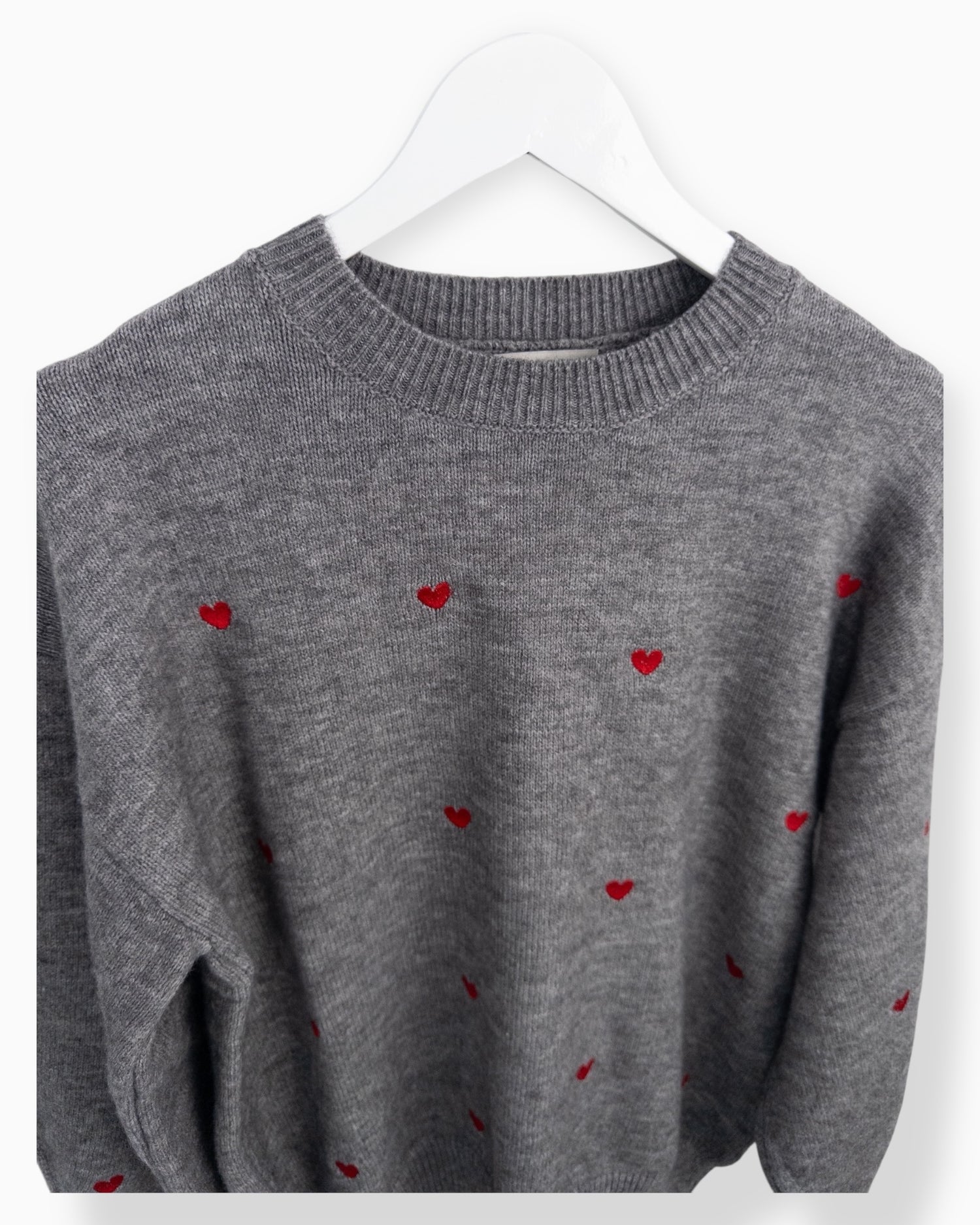 Pullover Herz grau