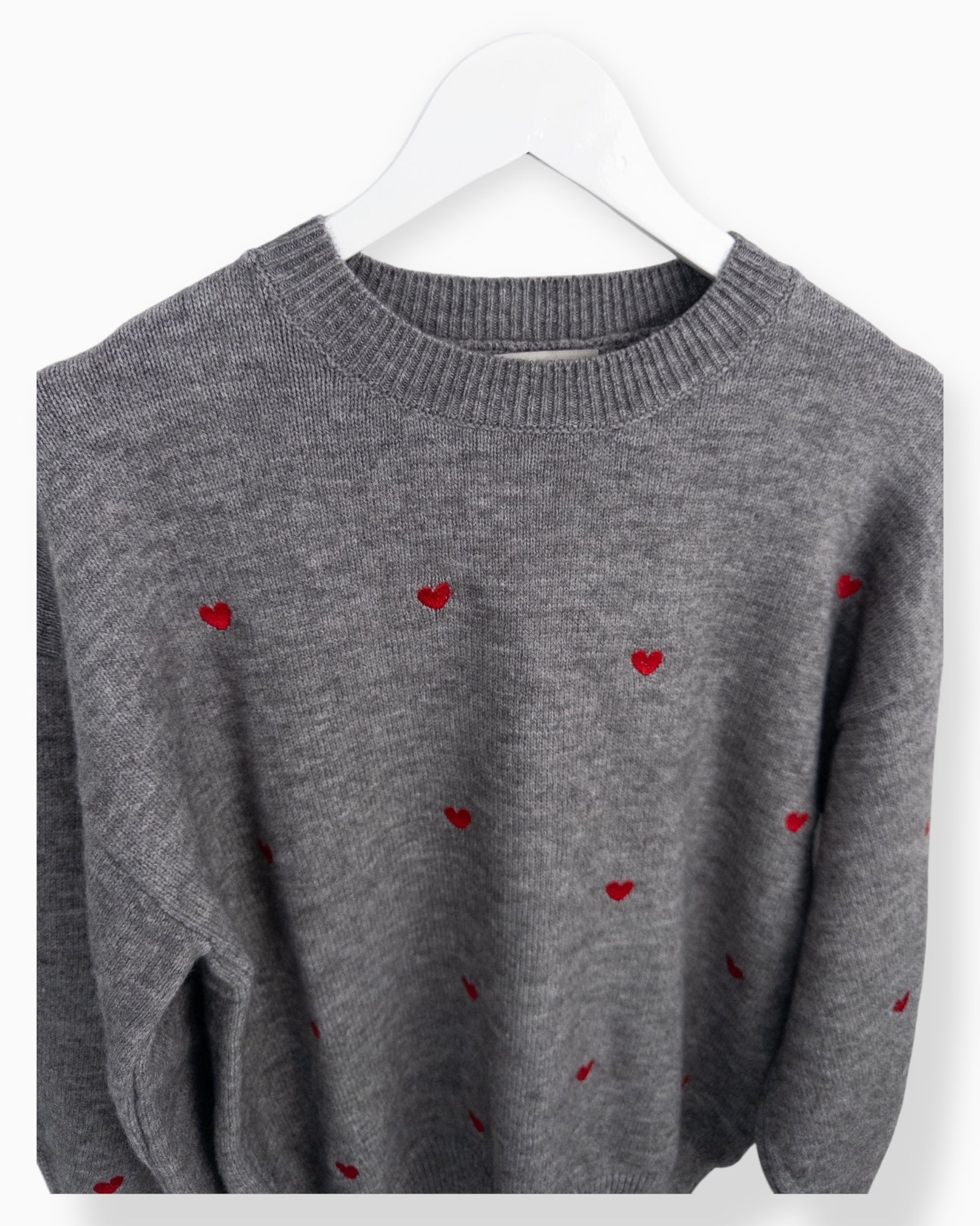 Pullover Herz grau