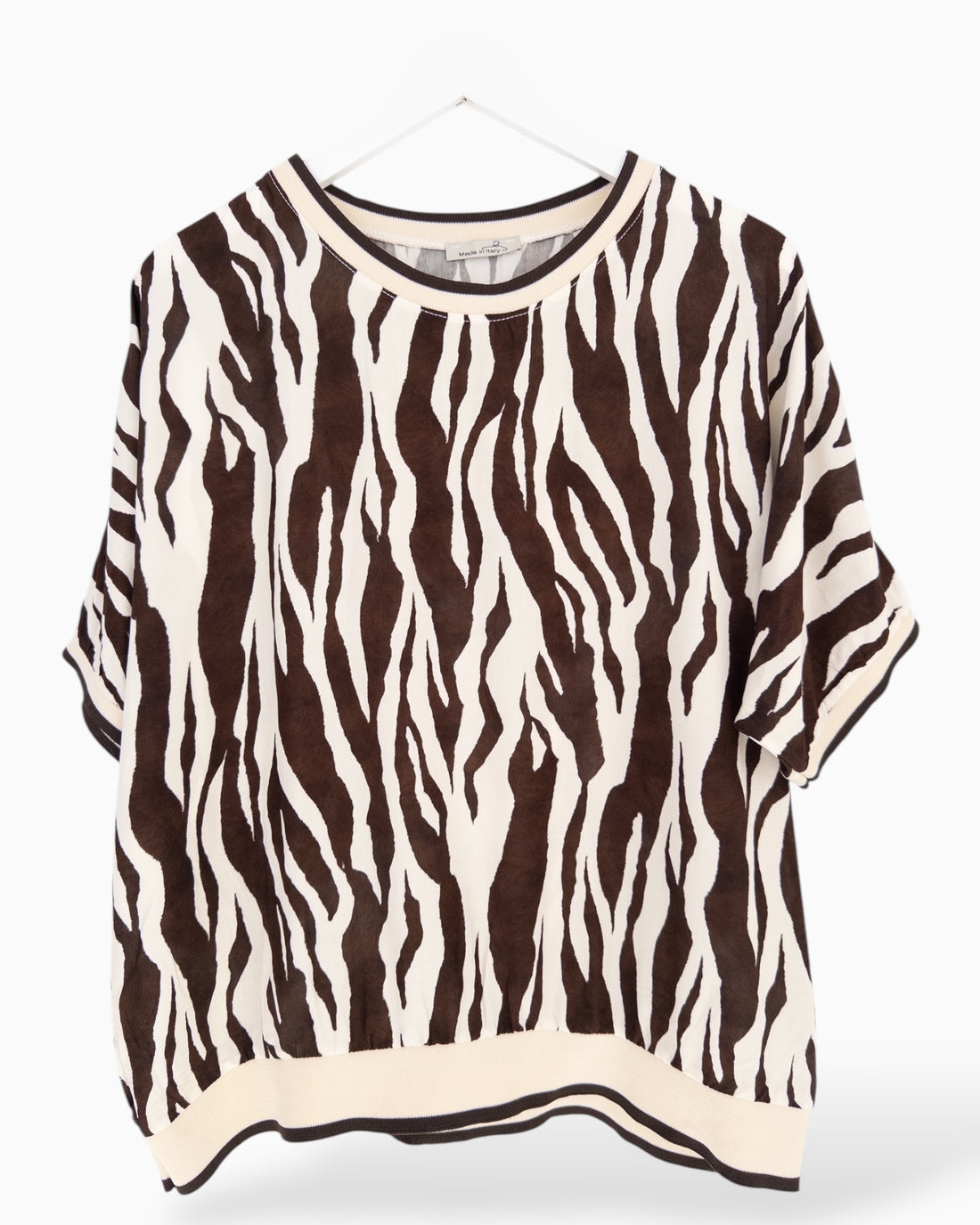 Leichtes Top Zebra creme dunkelbraun