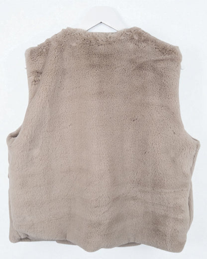 Flauschige Kunstfell-Weste Leo taupe