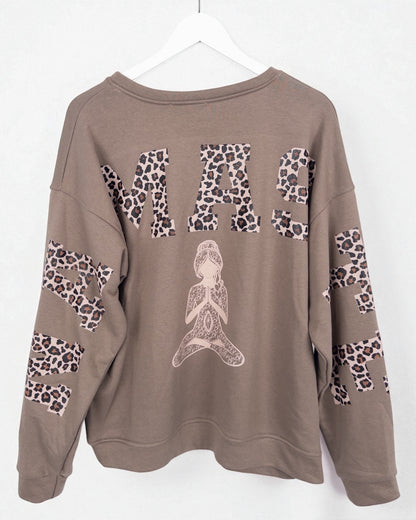 Leo Sweatshirt Namaste braun