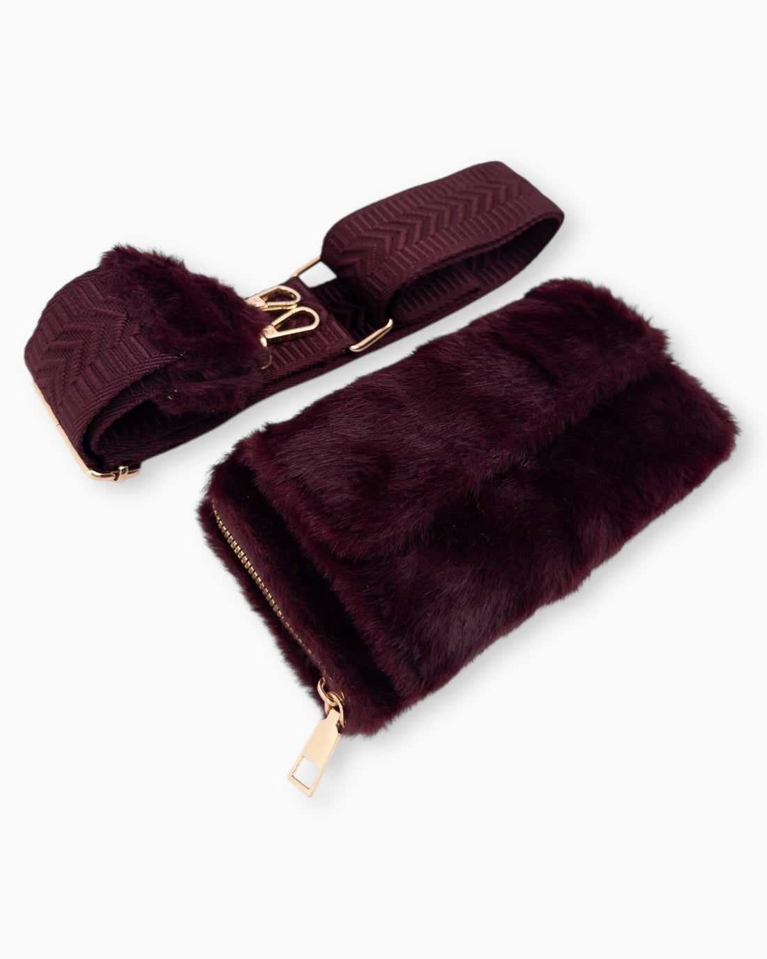 Handytasche Plüsch burgund