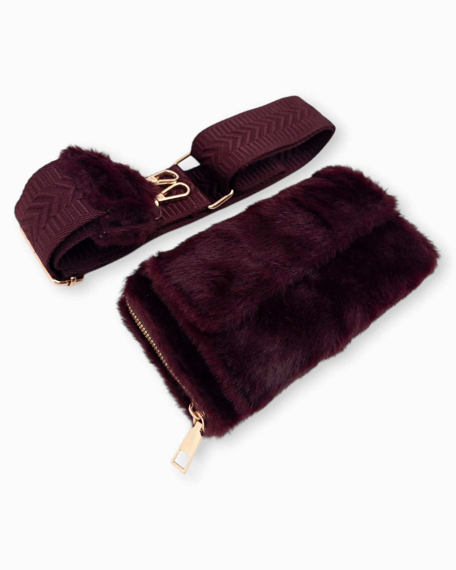 Handytasche Plüsch burgund