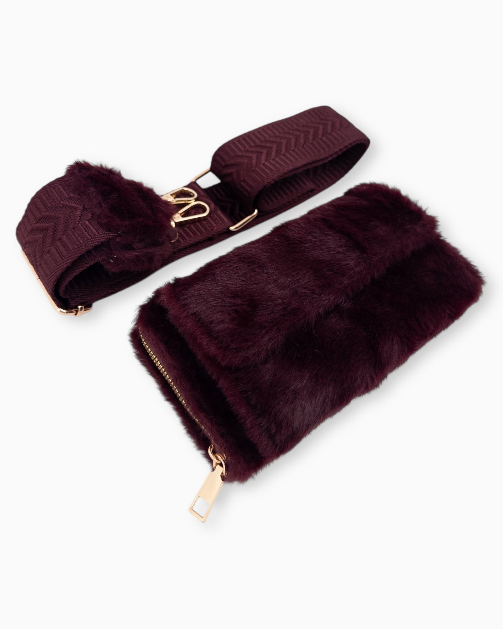 Handytasche Plüsch burgund