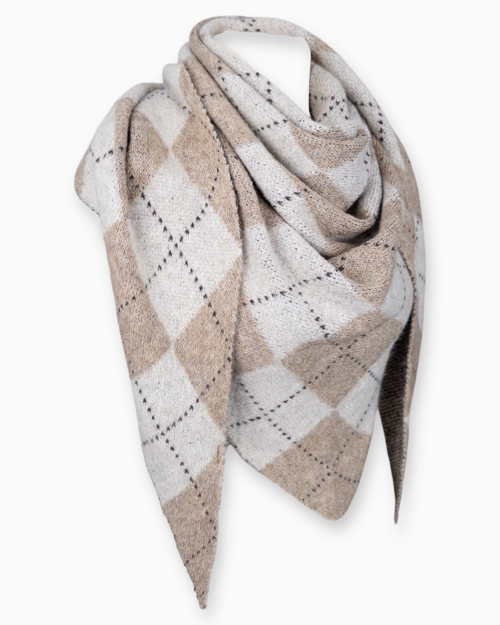Karo Dreieckstuch beige creme