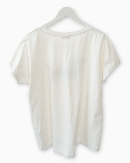Shirt mit Dackel-Print und Strassdetails weiß