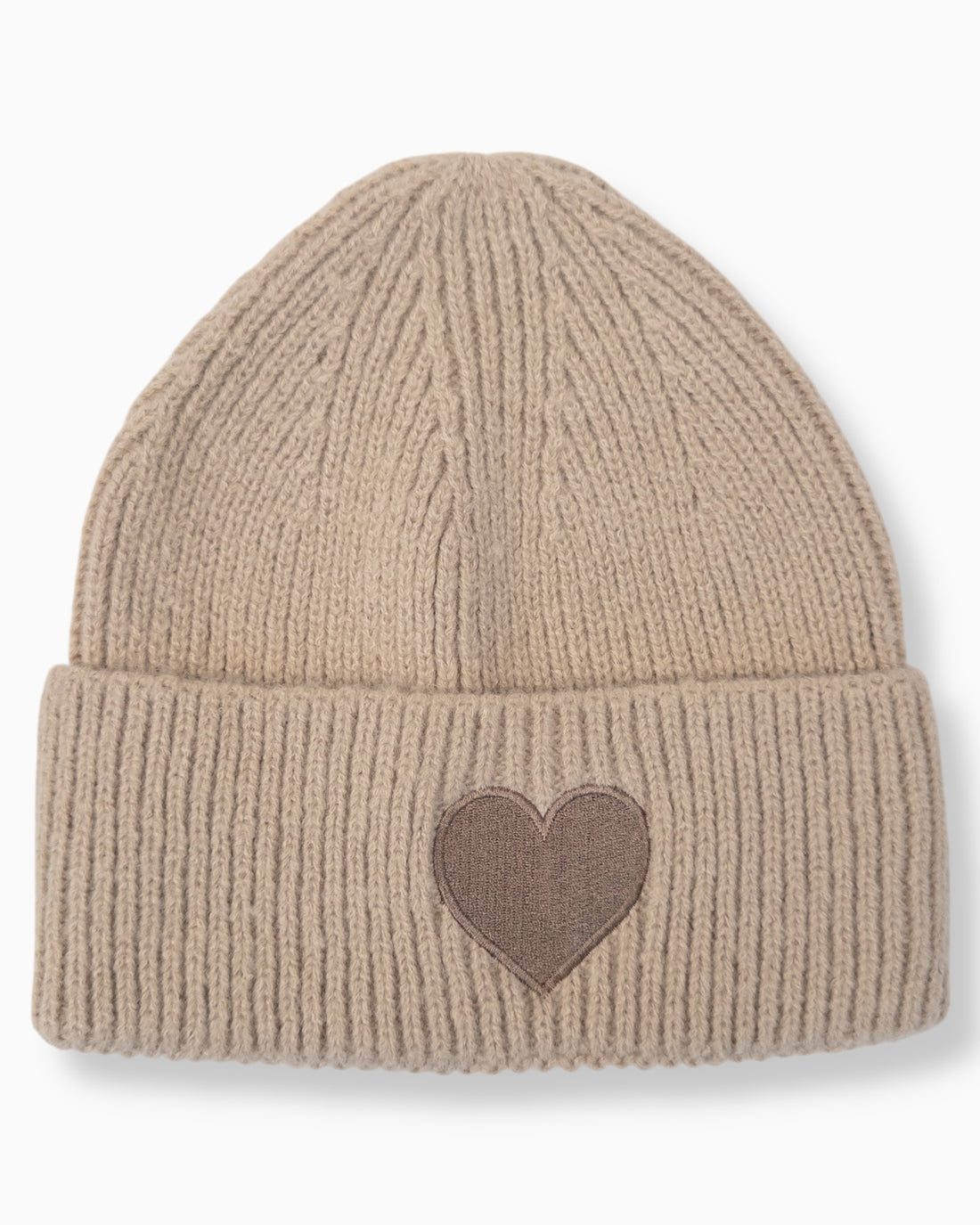 Mütze Herz beige