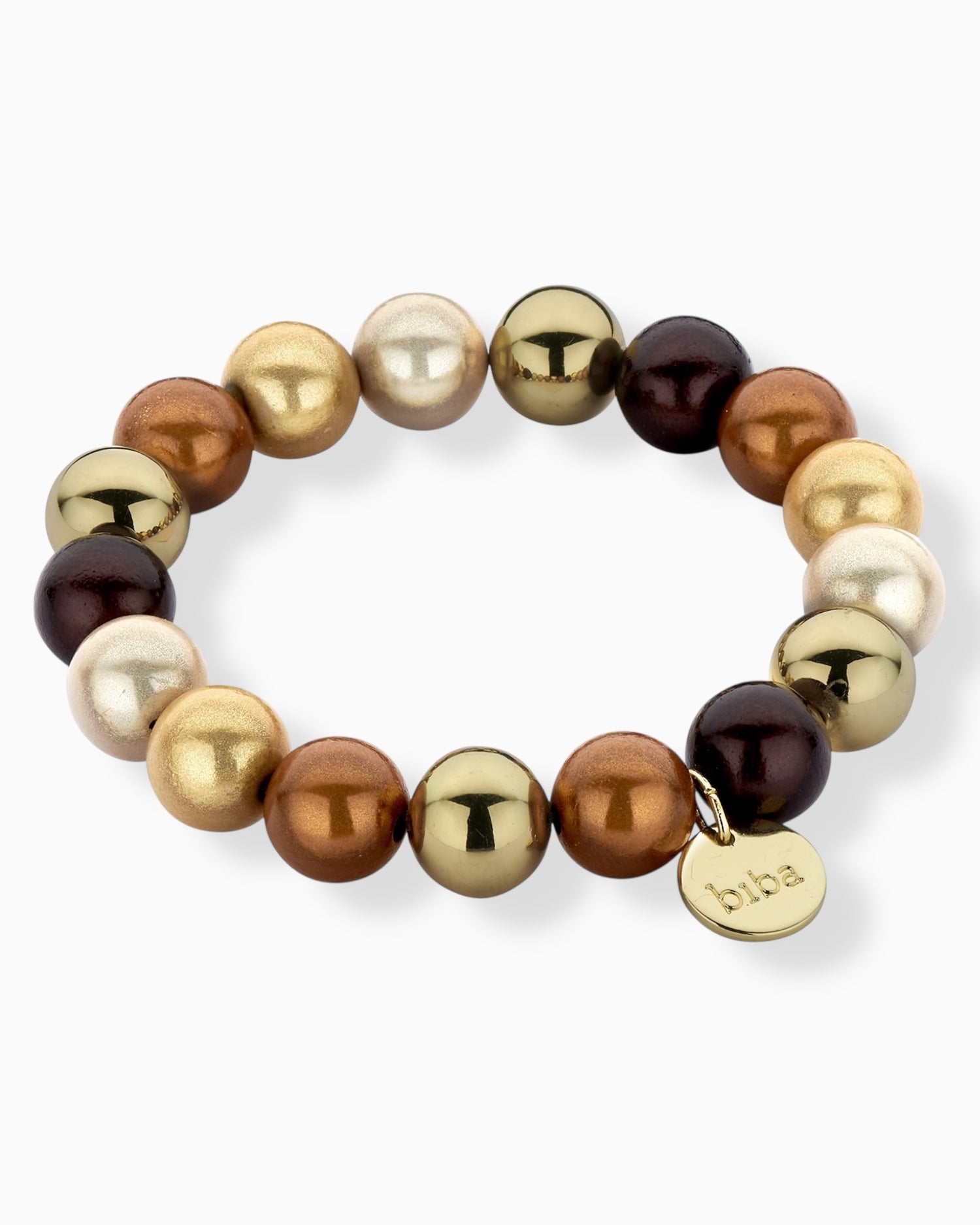 Perlenarmband Mira braun creme