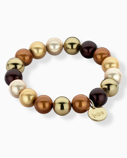 Perlenarmband Mira braun creme