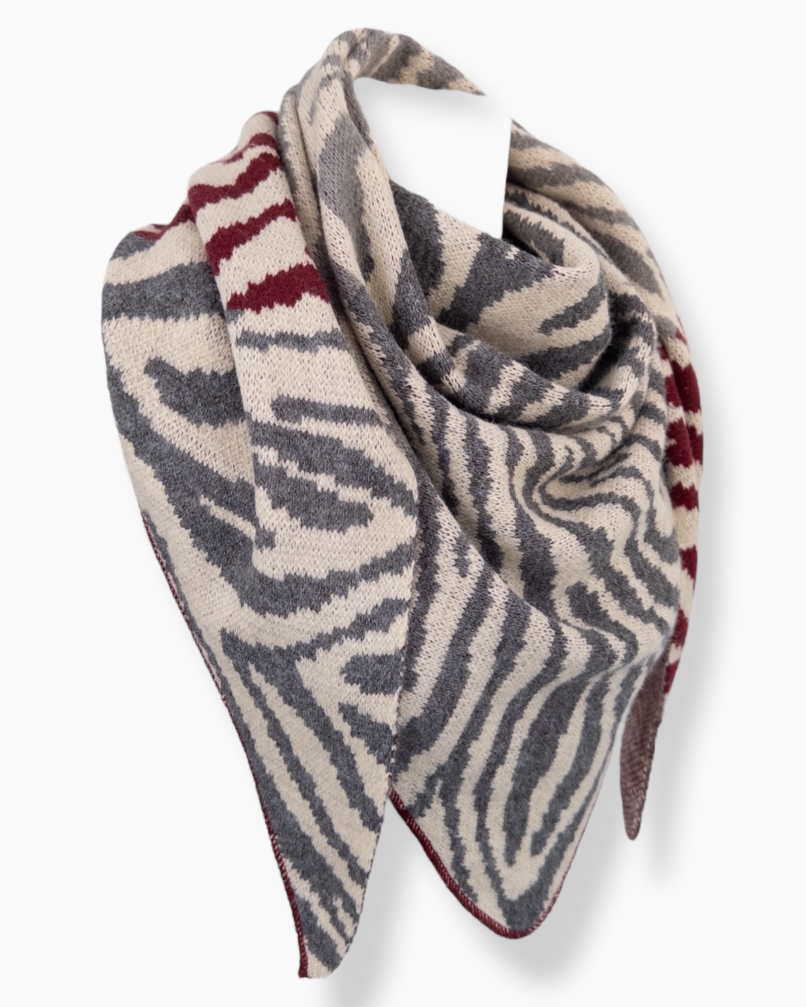Dreieckstuch Zebra grau creme