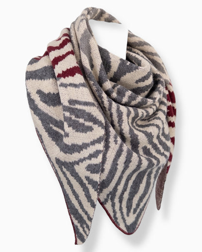 Dreieckstuch Zebra grau creme