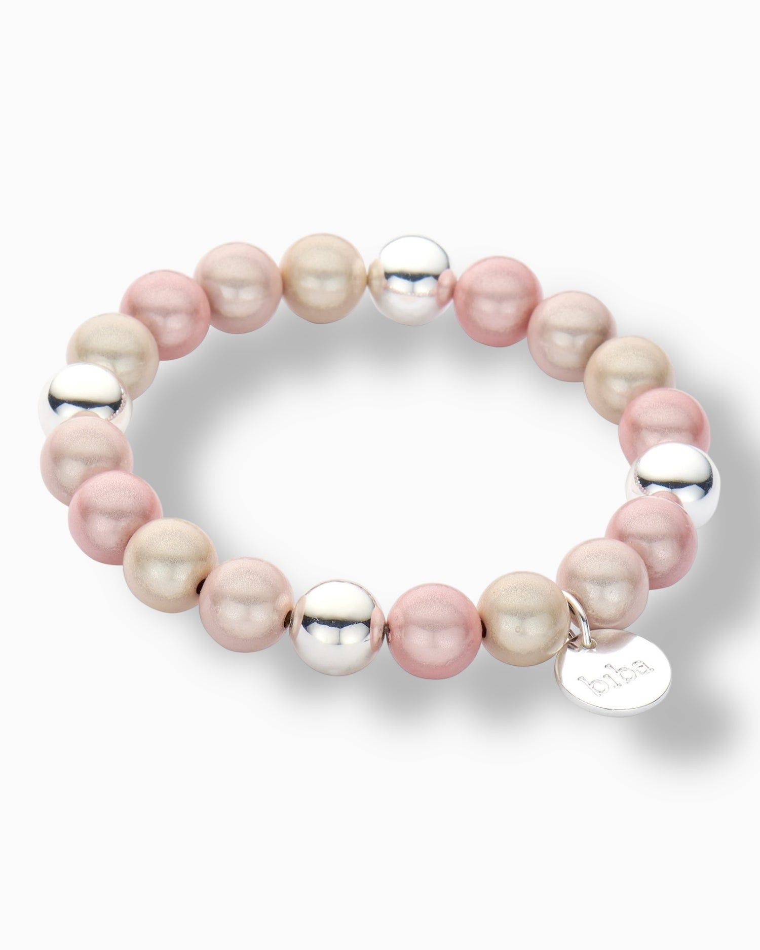 Perlenarmband Mia rosa silber