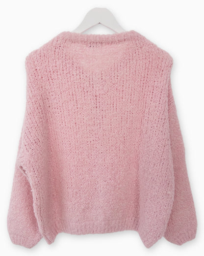 Strickjacke Smile rosa