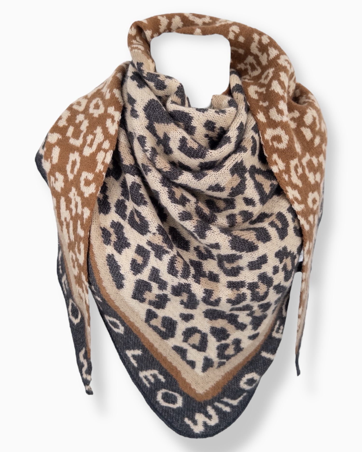 Dreieckstuch Wild Leo braun grau