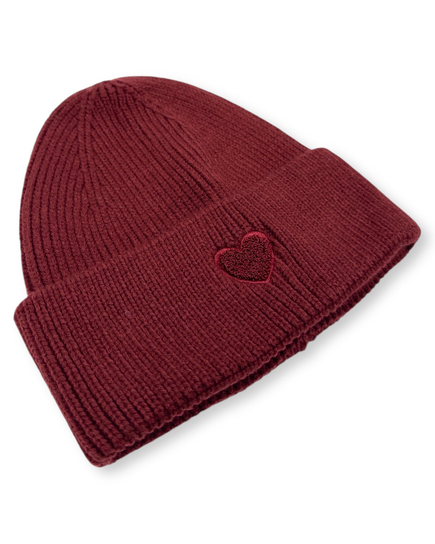 Mütze Herz weinrot