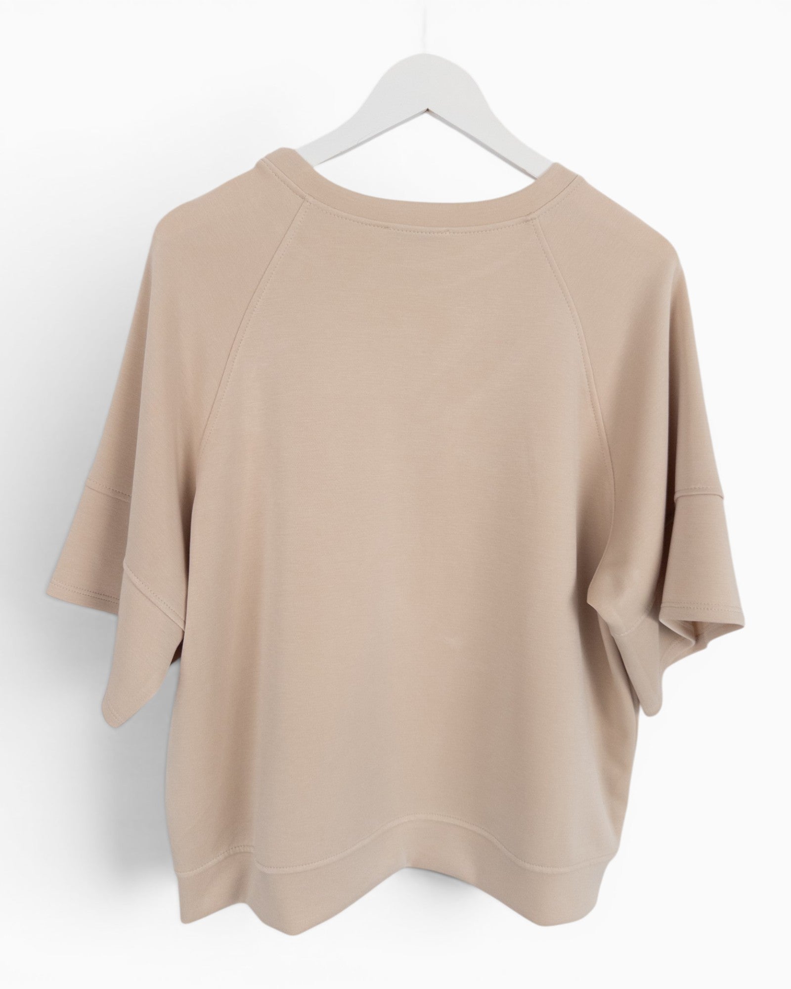 Oversize Shirt mit Rundhalsausschnitt beige