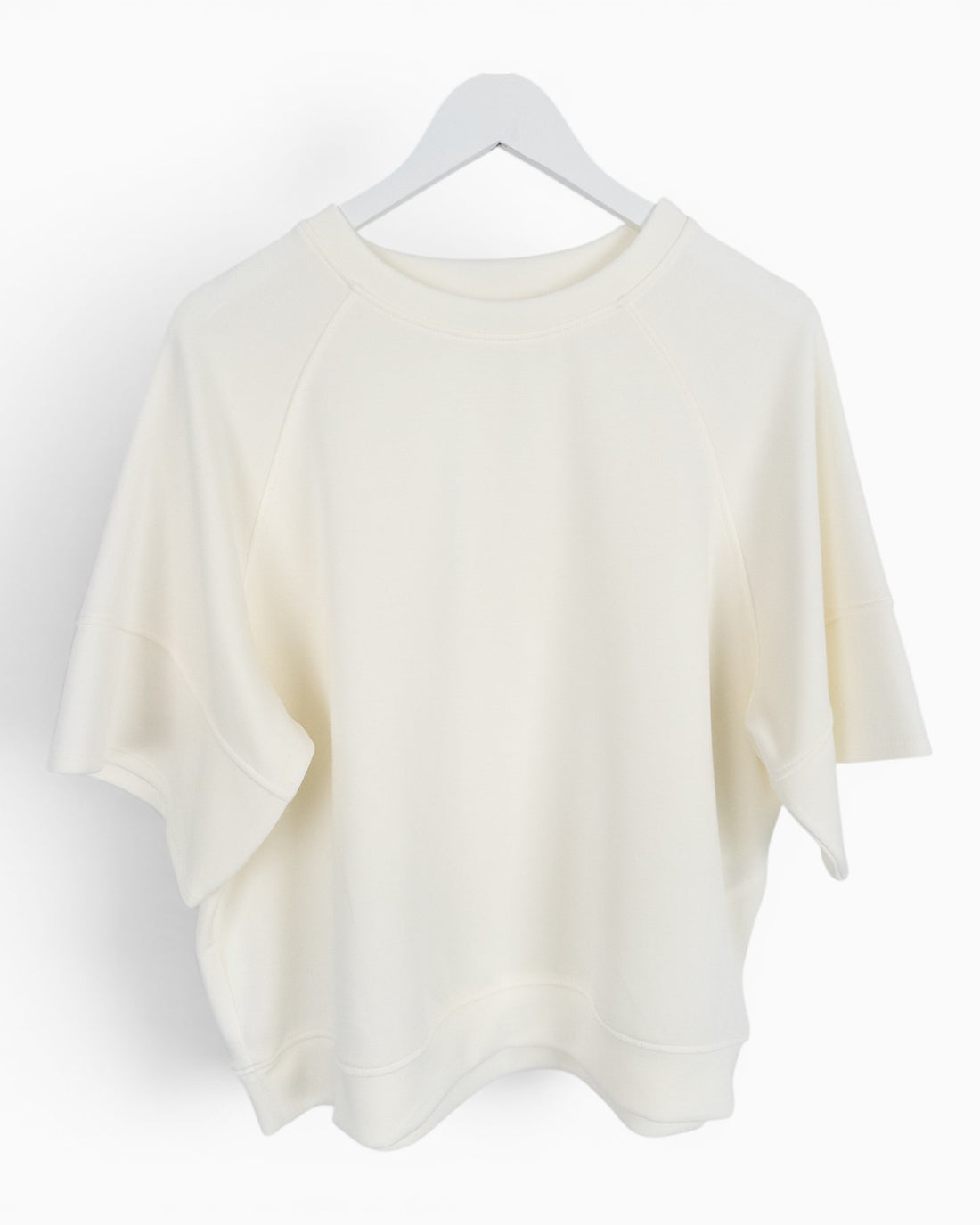 Oversize Shirt mit Rundhalsausschnitt creme