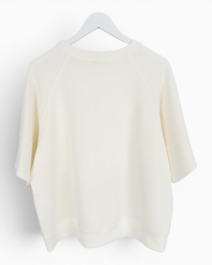 Oversize Shirt mit Rundhalsausschnitt creme