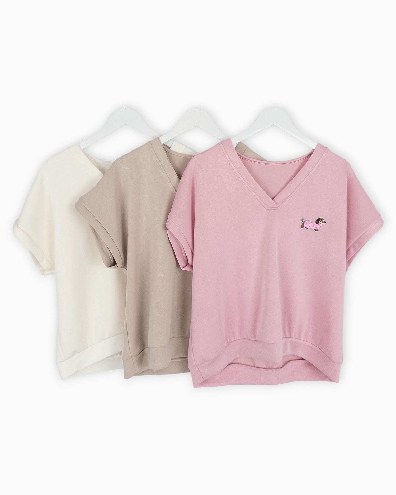 Shirt mit Dackel Motiv rosa