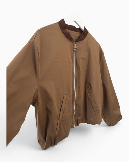Leichte Bomberjacke mit Reißverschluss braun