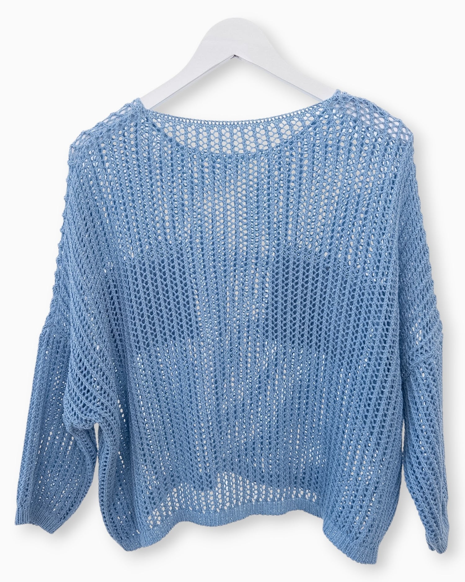 Häkel-Shirt mit Metallic-Effekt blau