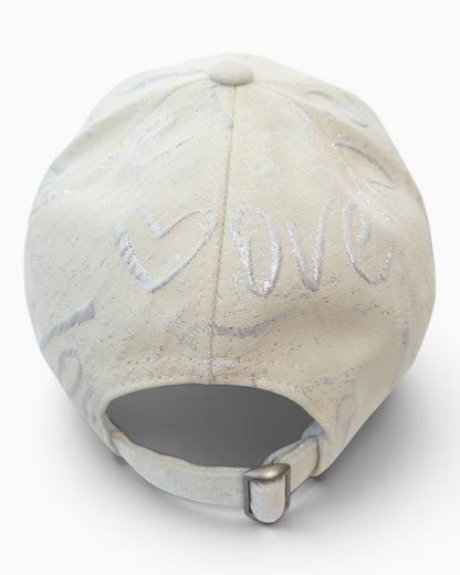 Cap Love mit Herz-Motiv creme