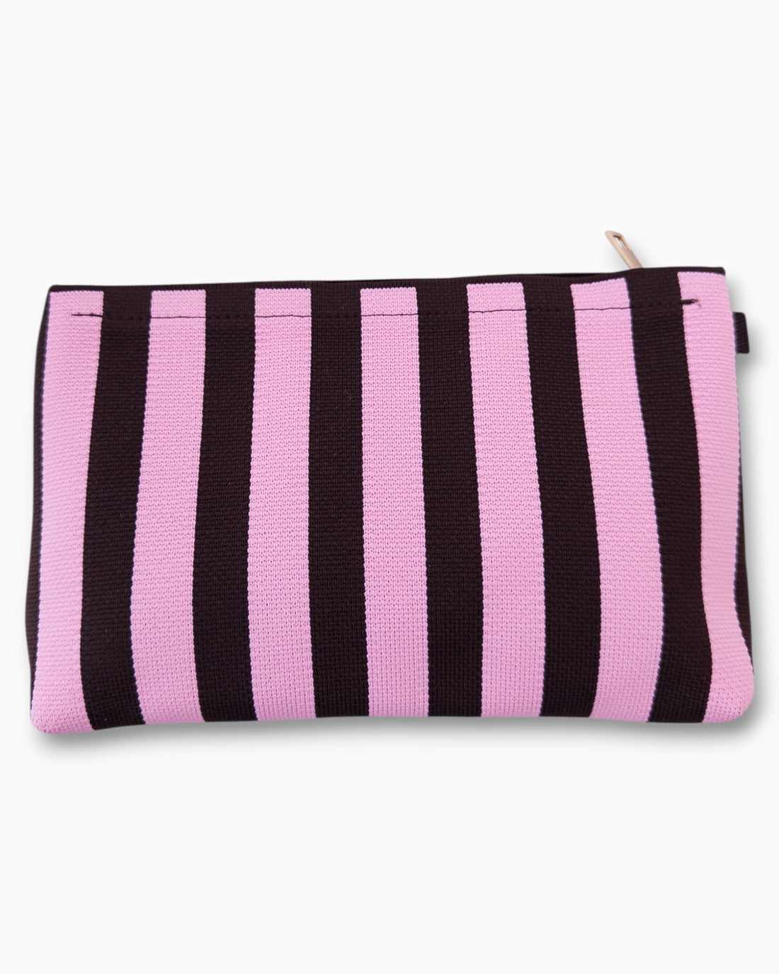 Täschchen mit Streifenmuster rosa dunkelbraun